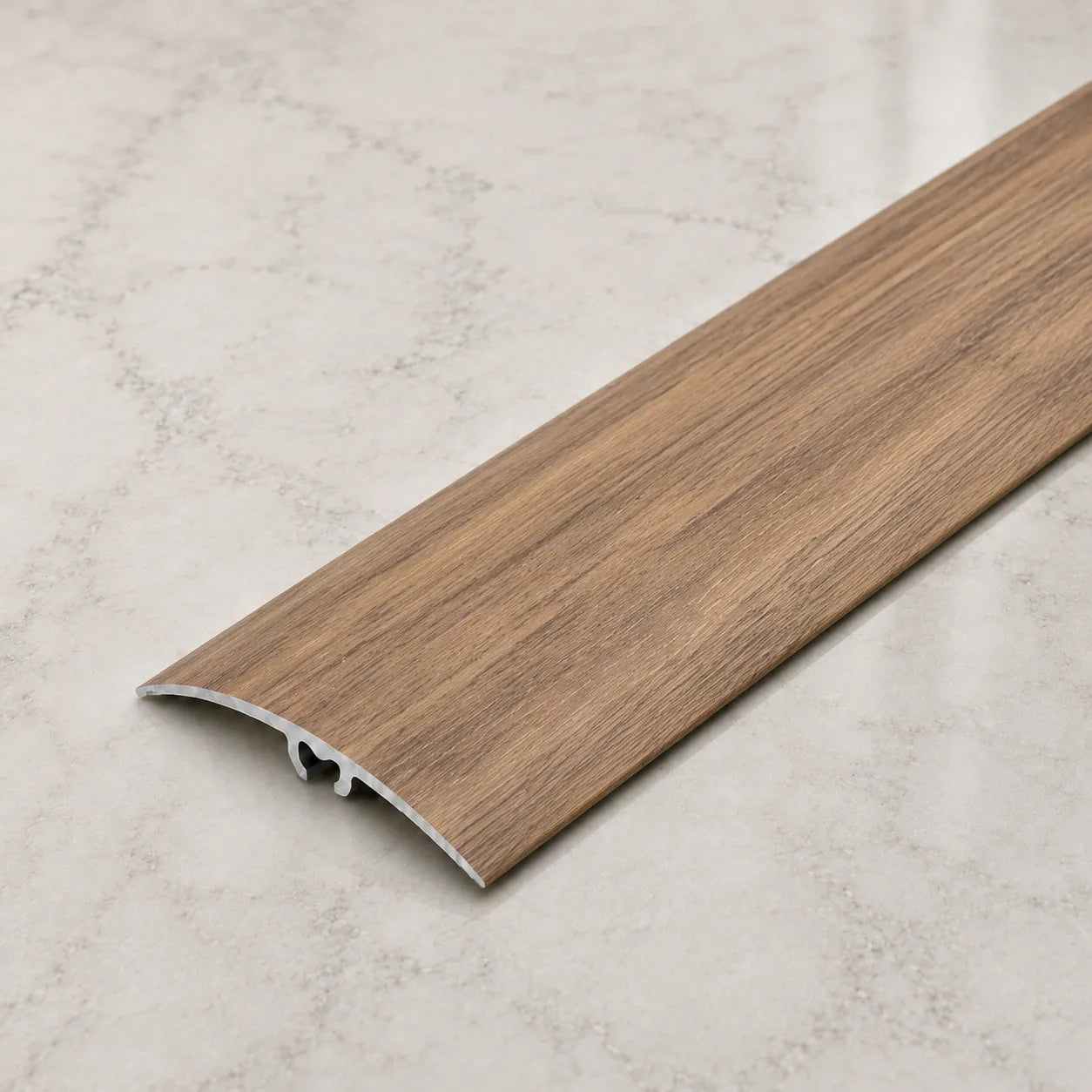 50mm Wood Effect Aluminium Door Threshold Strip in Merbau